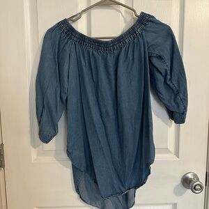Women's Blue Off-Shoulder Top